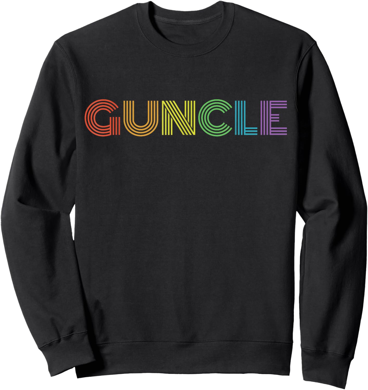 Fabulous Guncle Shirt - New Baby Gay Uncle Rainbow Sweatshirt - Sweatshirt | Black