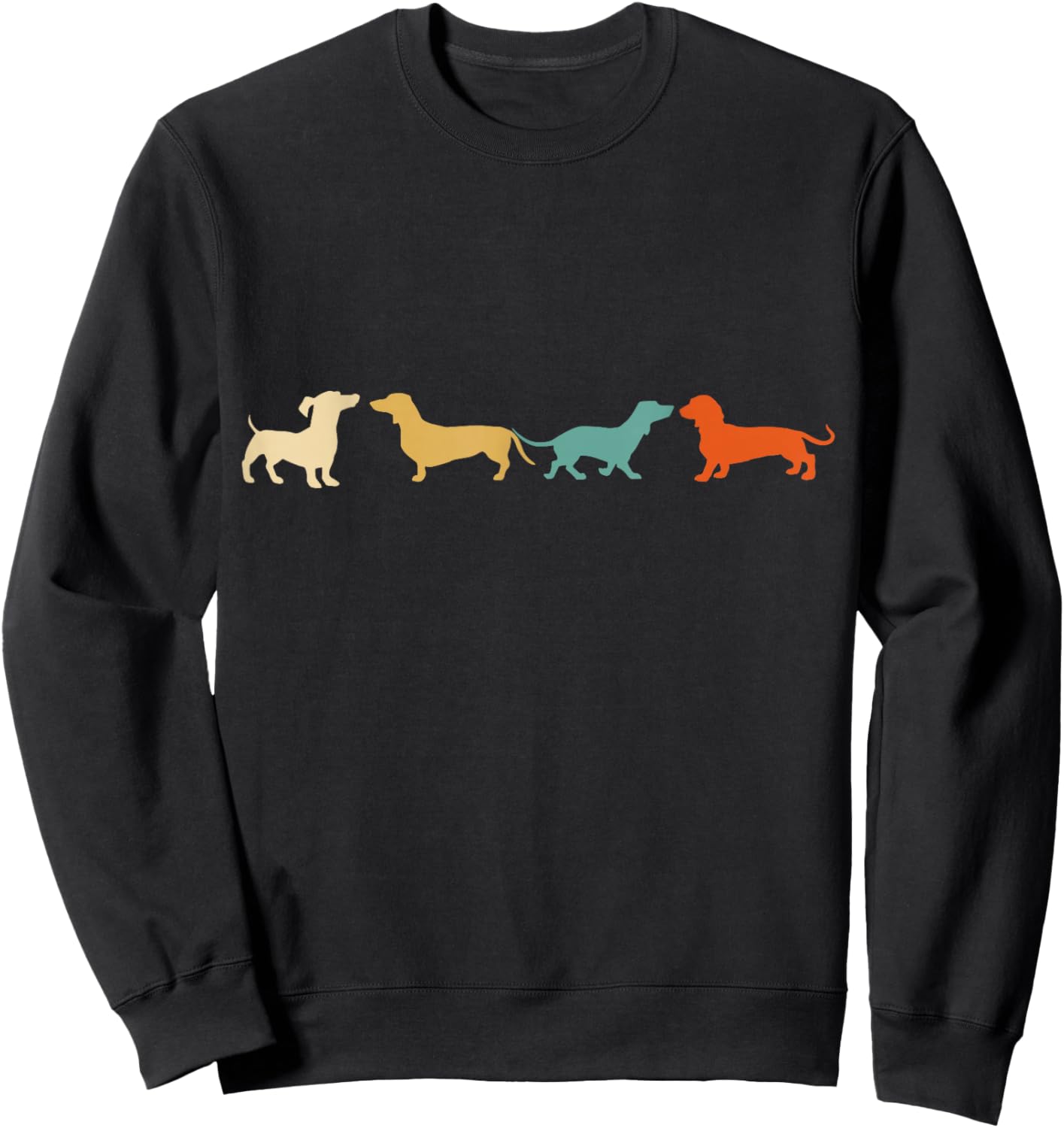 Dachshund Shirt Vintage Retro Wiener Dog Gift Sweatshirt - Sweatshirt | Black