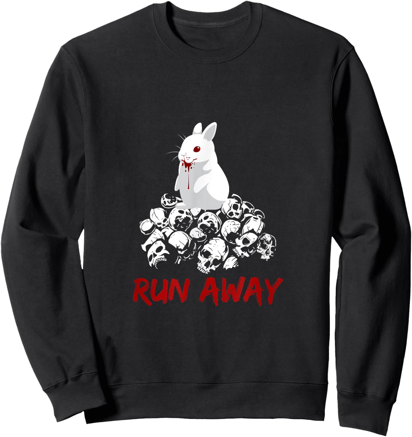 Run Away Bunny Funny Design Sweatshirt - Sweatshirt | Black