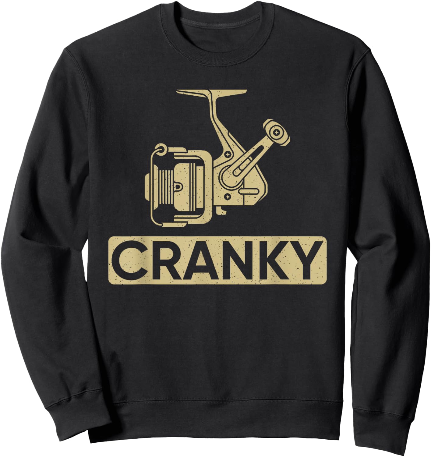 Cranky Fishing Vintage Fisherman Fathers Day Fish Dad Cranky Sweatshirt - Sweatshirt | Black