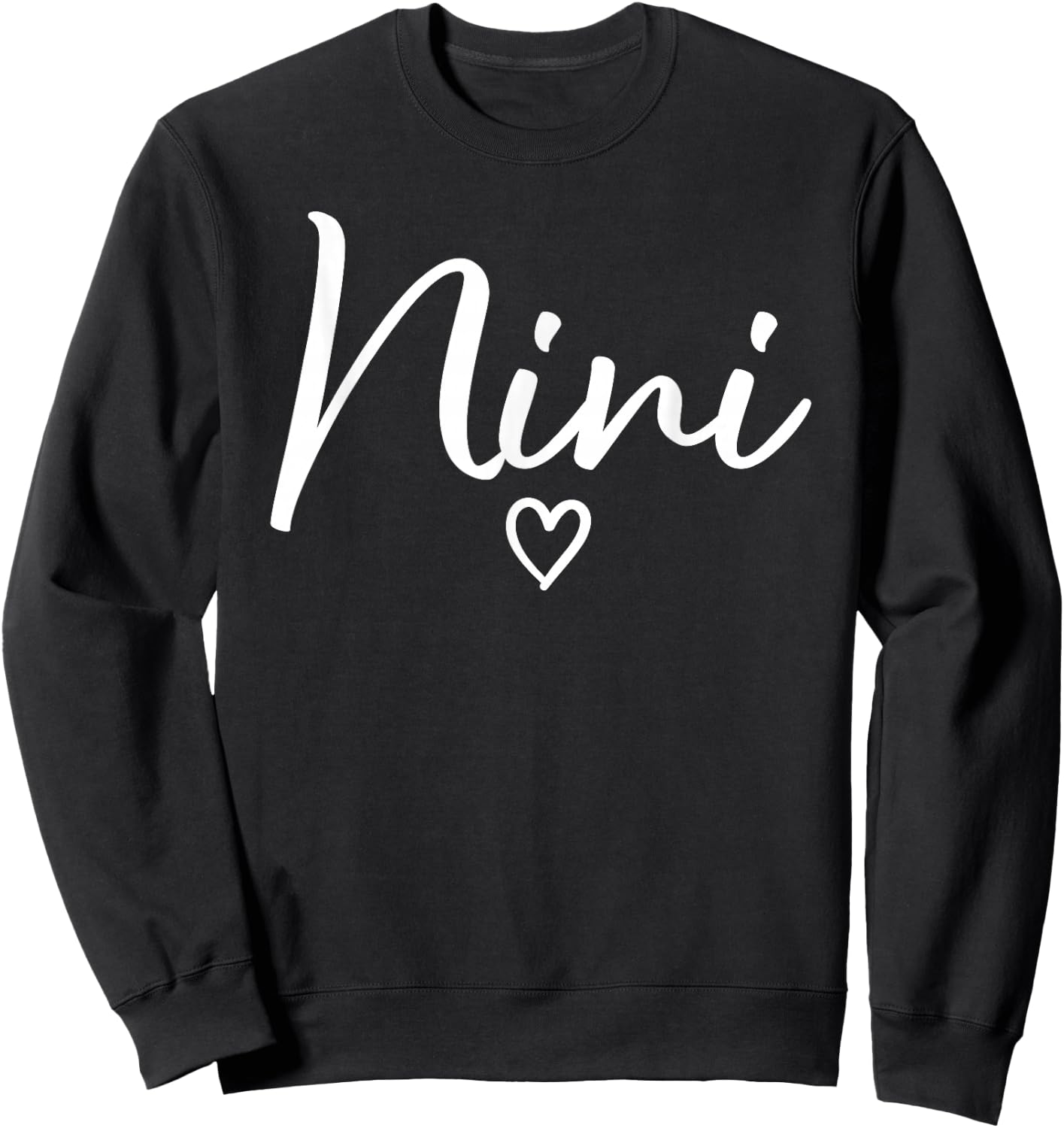 Nini Gifts Grandma Heart Mother's Day Nini Sweatshirt - Sweatshirt | Black