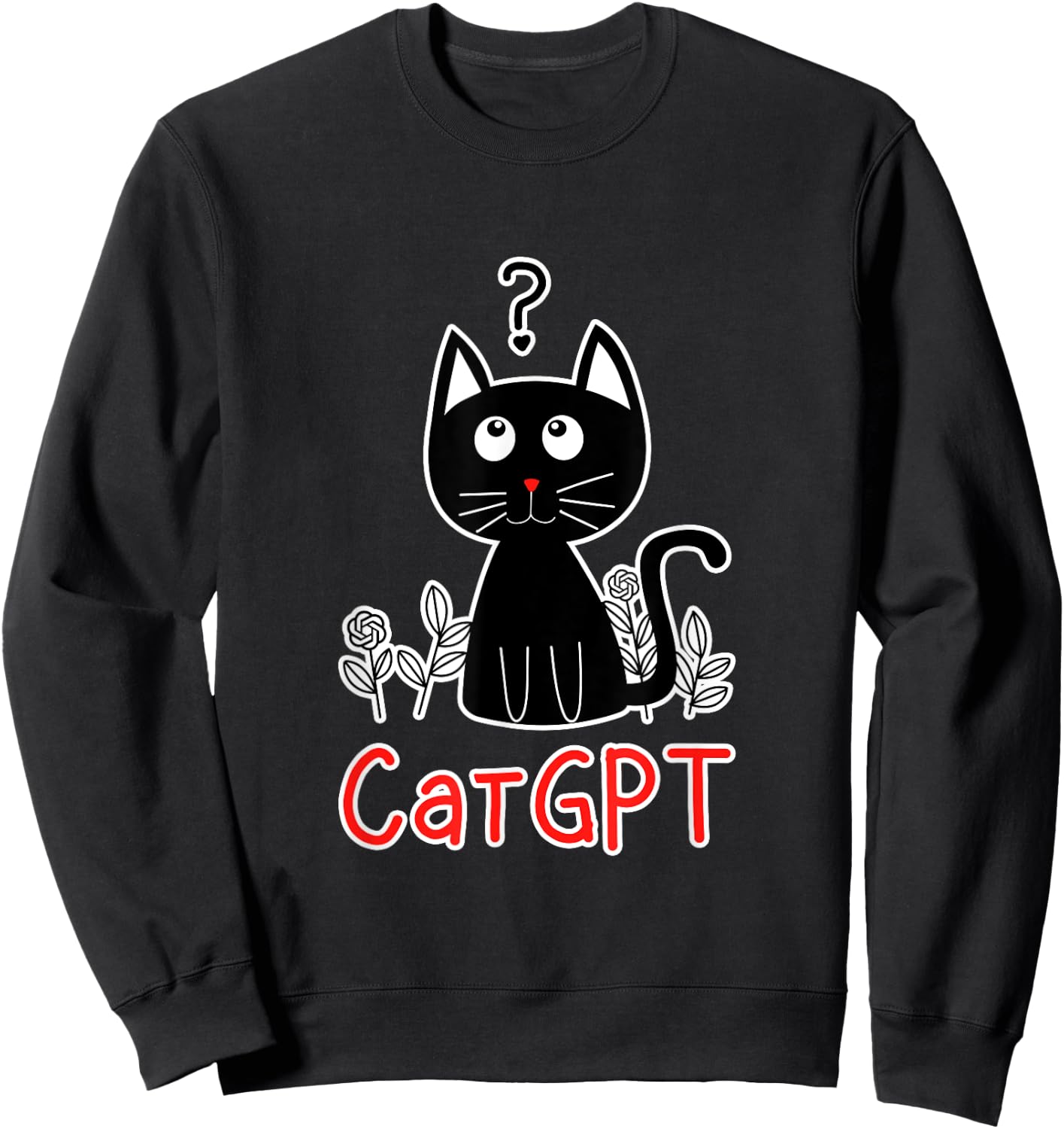 Funny Cat CatGPT ChatGPT Kitten Language Model AI Sweatshirt - Sweatshirt | Black
