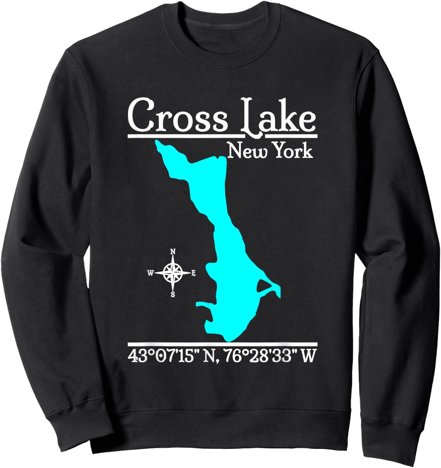 Cross Lake - New York Sweatshirt - Sweatshirt | Black