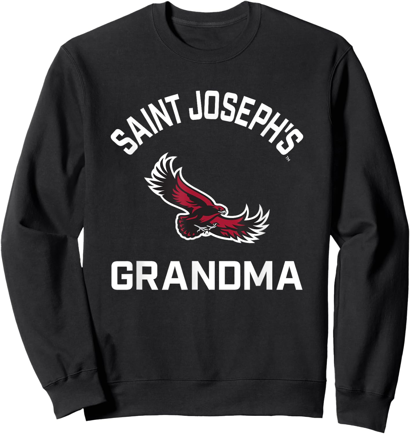 Saint Josephs University Hawks Arched Grandma Sweatshirt - Sweatshirt | Black