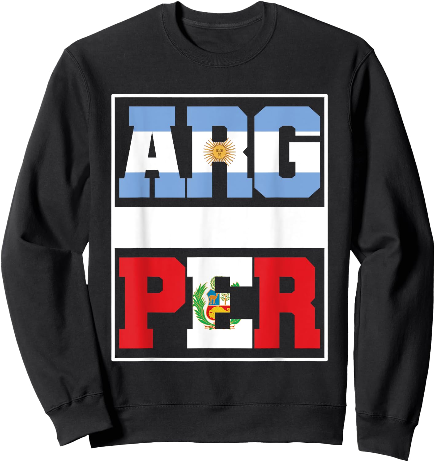 Half Argentinian half Peruvian Mixed Heritage Argentina Peru Sweatshirt - Sweatshirt | Black