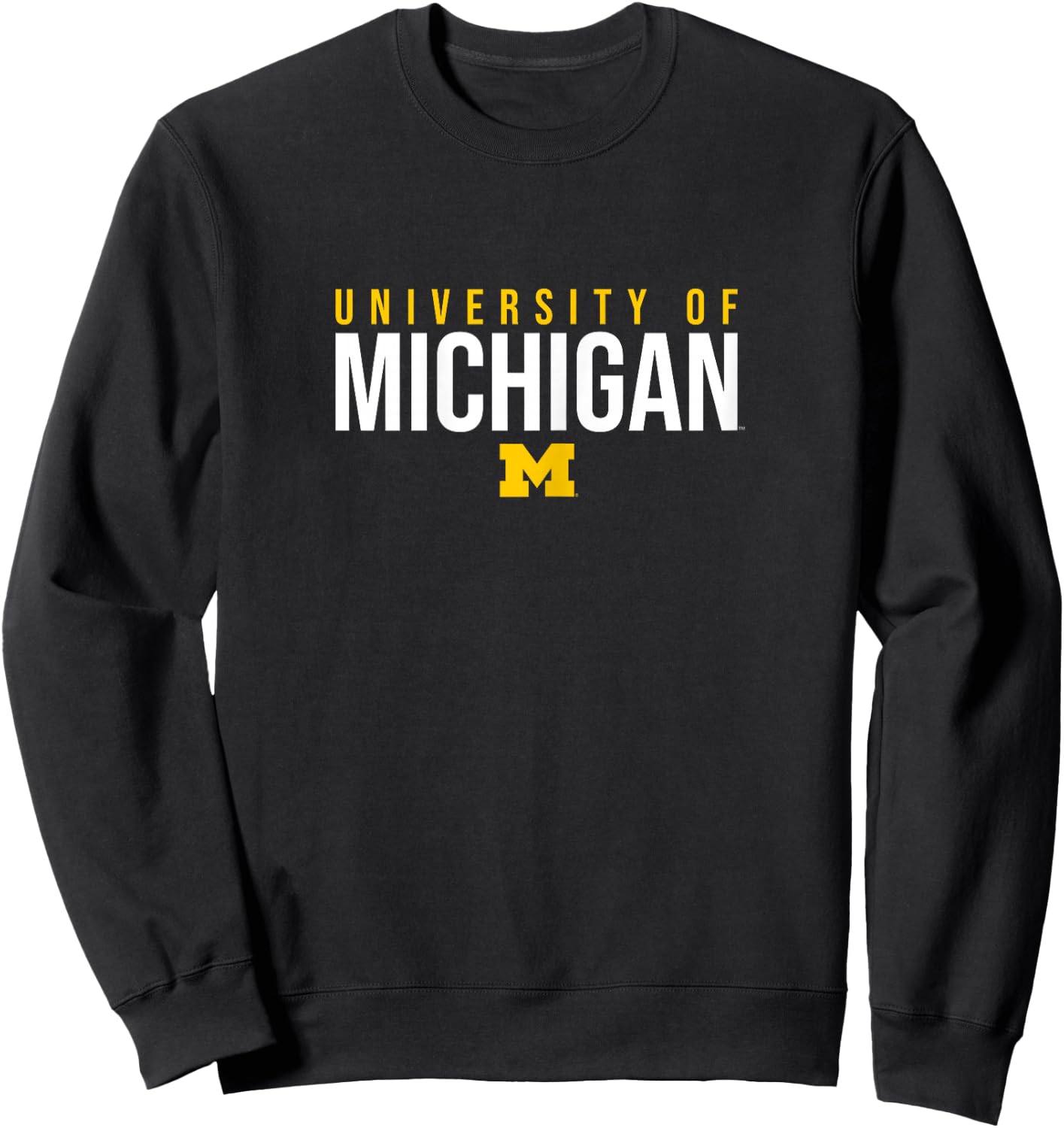 University of Michigan Wolverines U of M Stacked Sweatshirt - Sweatshirt | Black