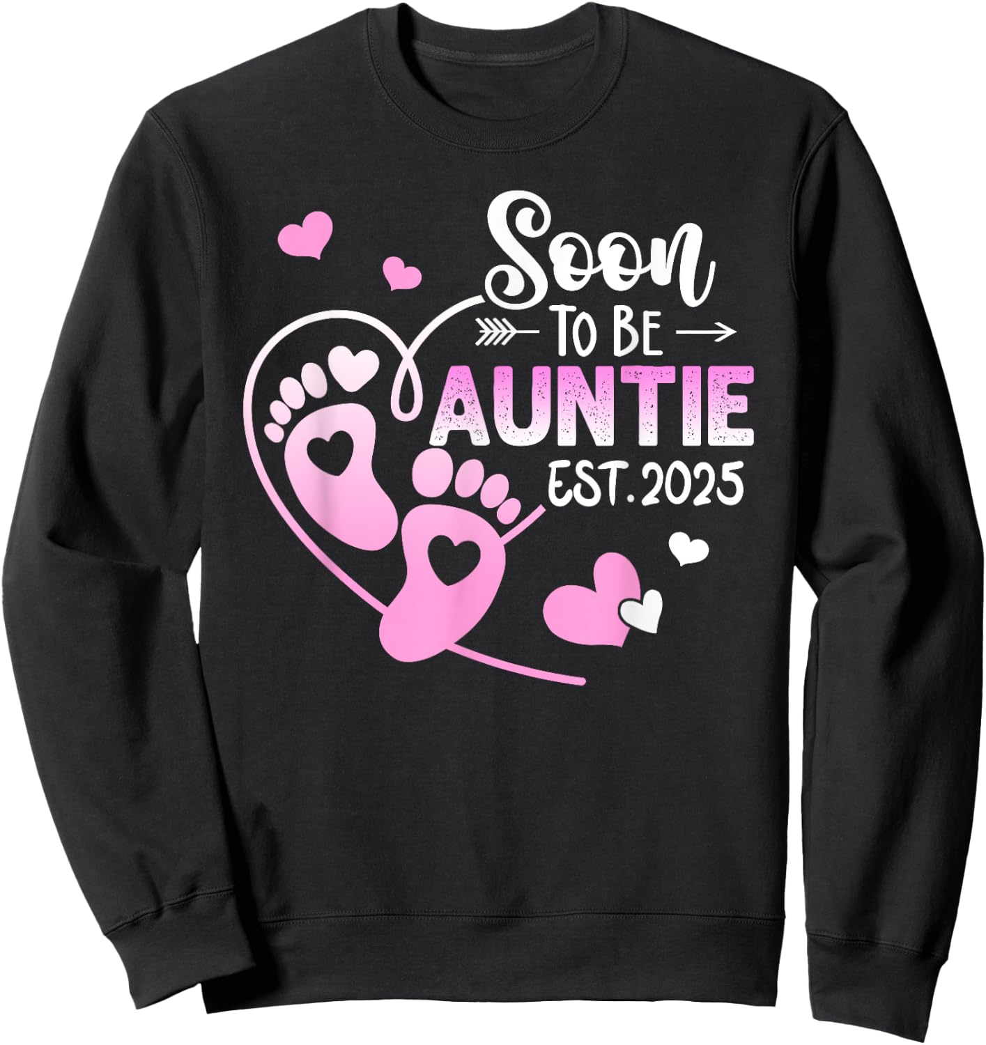 Coming Soon 2025 Soon To Be Auntie est. 2025 Sweatshirt - Sweatshirt | Black