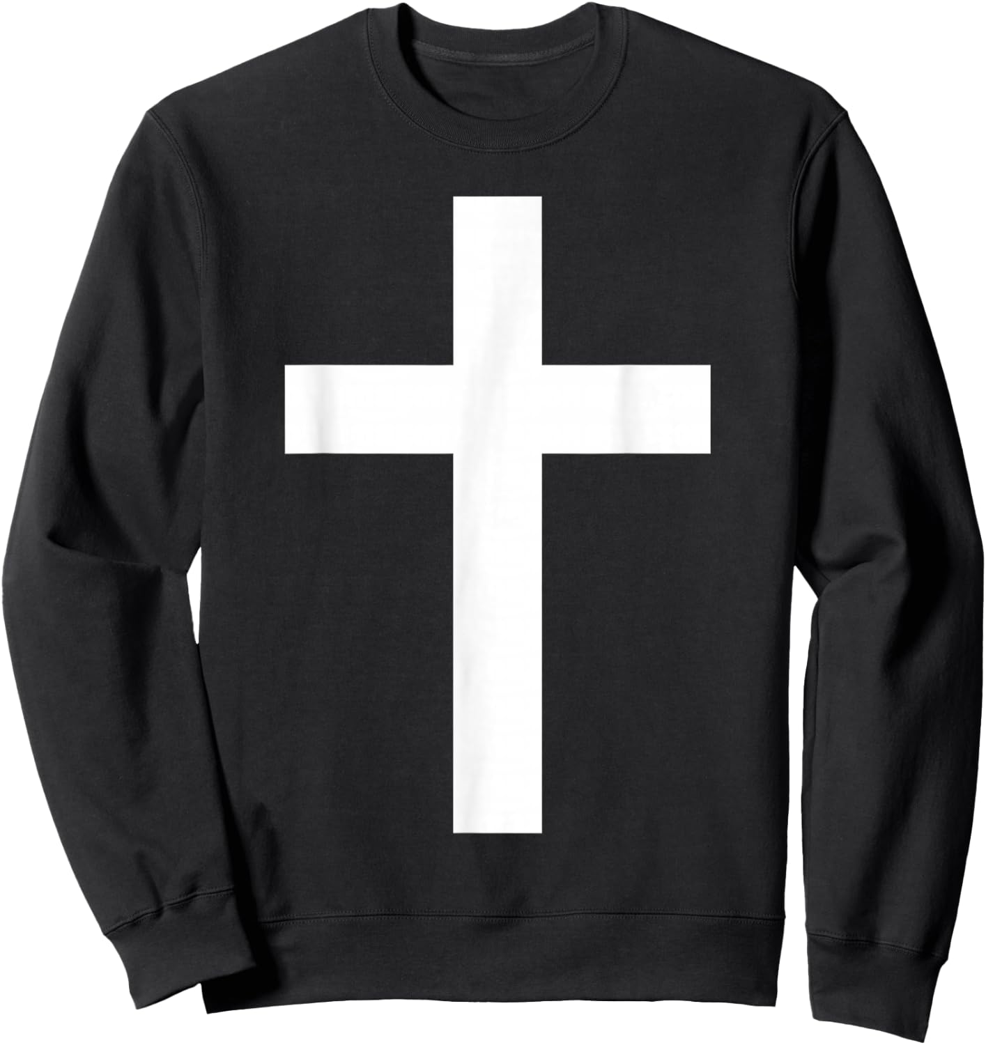 White Christian Jesus Cross Black Sweatshirt - Sweatshirt | Black