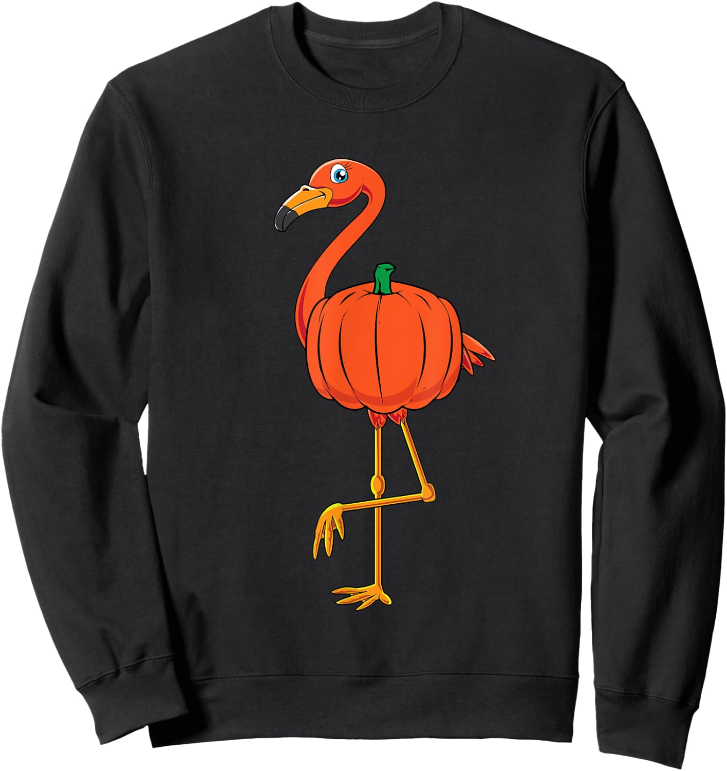 Flamingo Pumpkin Shirt Halloween Cute Flamingo Lover Costume Sweatshirt - Sweatshirt | Black