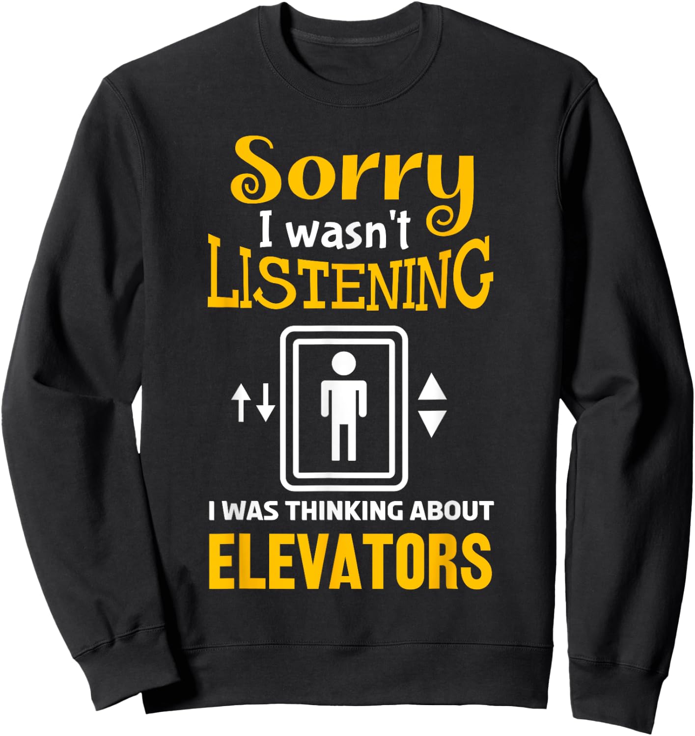 Funny Elevator Art Women Elevator Inspector Lover Sweatshirt - Sweatshirt | Black