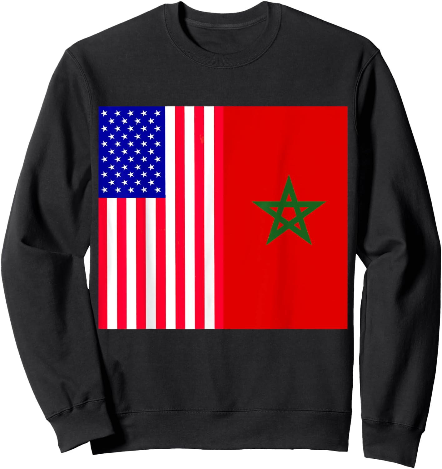 Moorish American Morocco Flag Moroccan Soccer Supporter Sweatshirt - Sweatshirt | Black