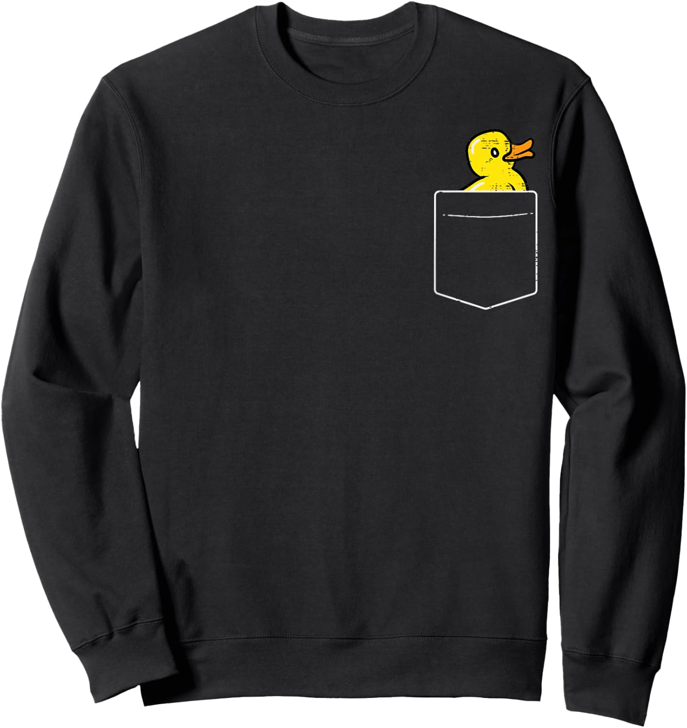 Duck Pocket Cute Rubber Ducky Men Women Boys Girls Kid Youth Sweatshirt - Sweatshirt | Black