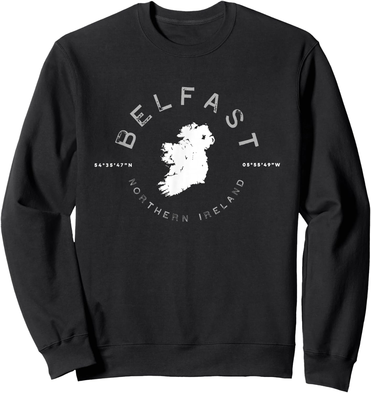 Belfast Ireland Retro Vintage Graphic Sweatshirt - Sweatshirt | Black