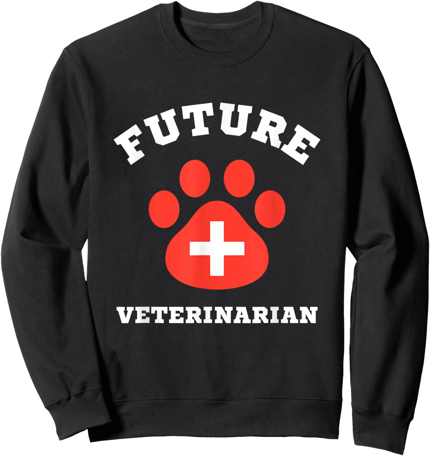 Future Veterinarian Boys Girls Kids Animal Doctor Vet Sweatshirt - Sweatshirt | Black