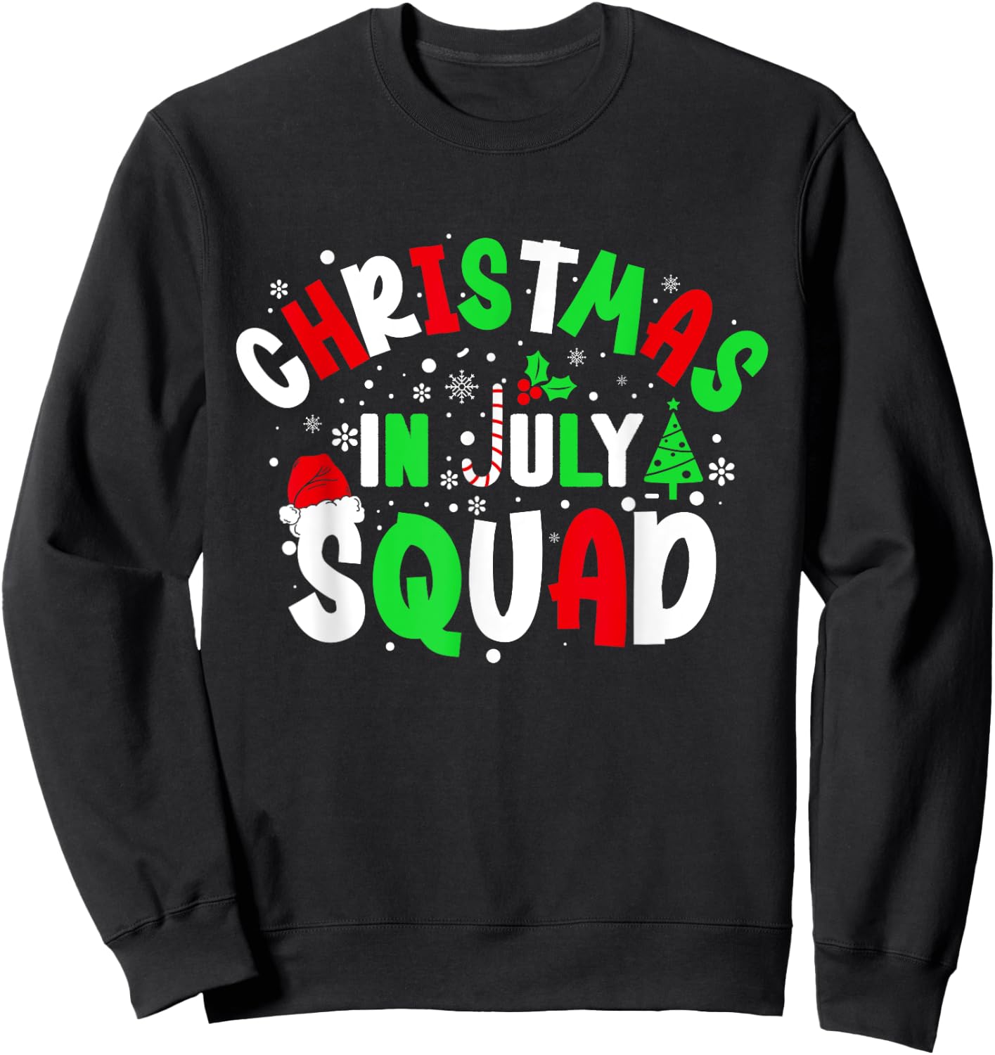 Christmas In July Squad Funny christma summer Men Women Kids Sweatshirt - Sweatshirt | Black