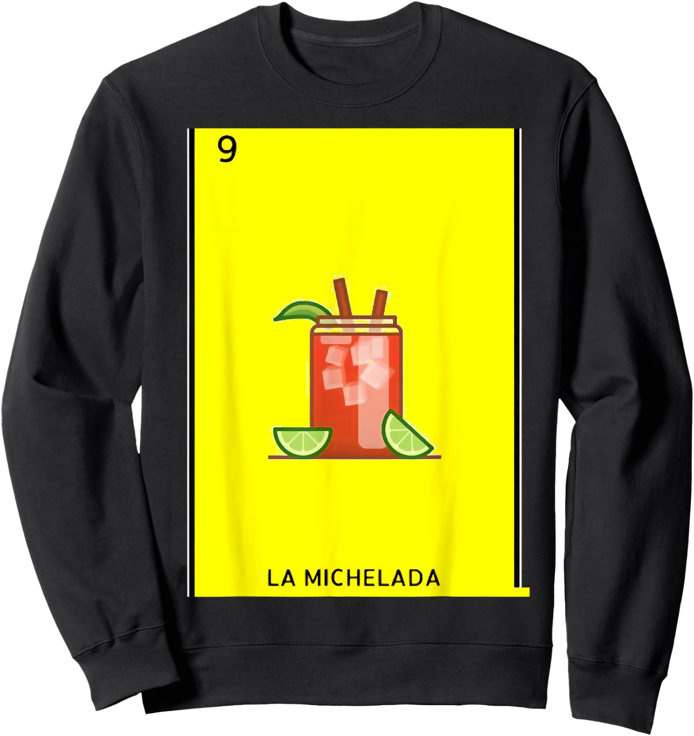 La Michelada Card Mexican Lottery Card Sweatshirt - Sweatshirt | Black
