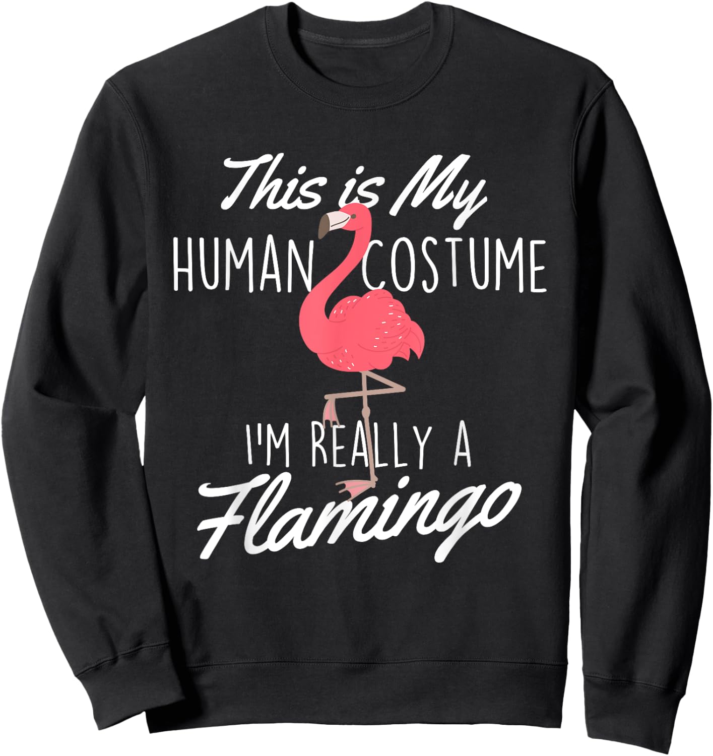 This Is My Human Costume - Flamingo Lover Zoo Animal Sweatshirt - Sweatshirt | Black