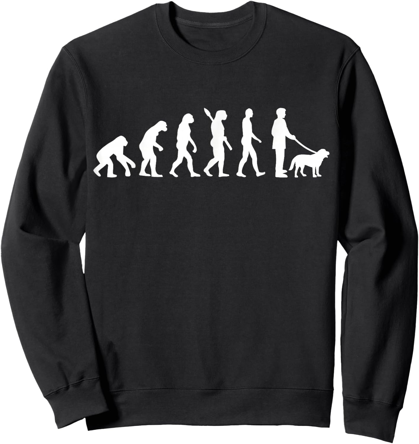 Evolution walking the dog Sweatshirt - Sweatshirt | Black