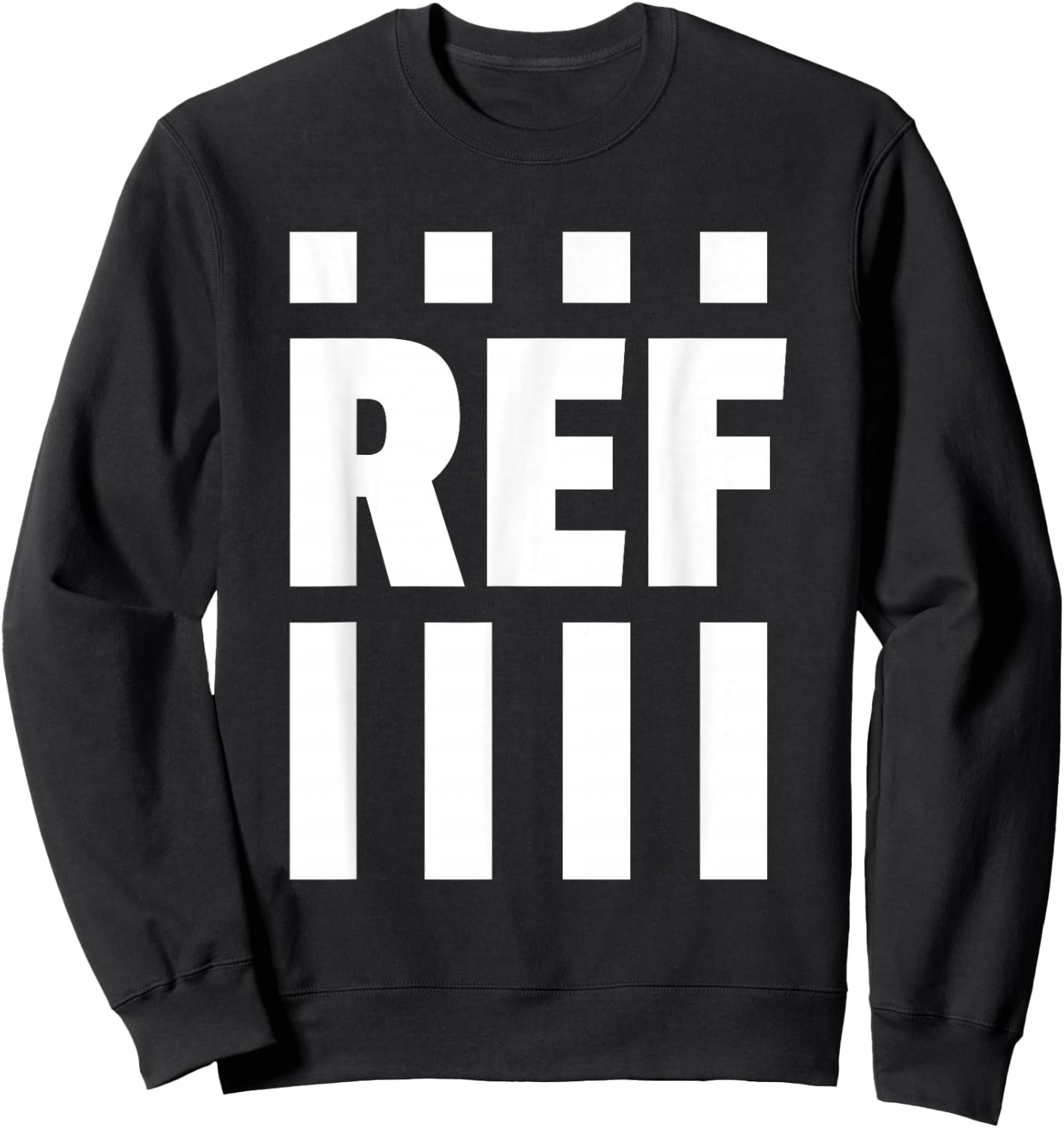 REF White Striped, Referee Official Sweatshirt - Sweatshirt | Black