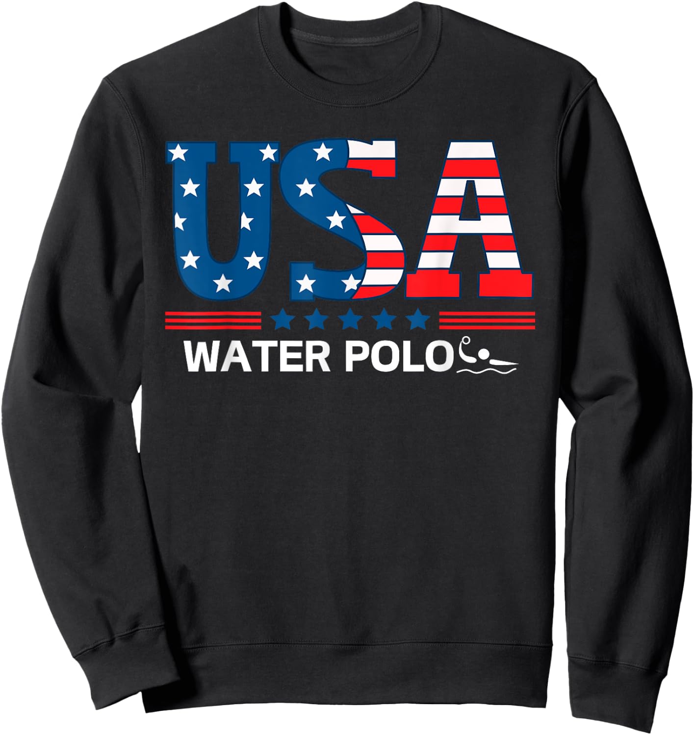 Water Polo United States Flag USA Team Sport Water Polo Sweatshirt - Sweatshirt | Black