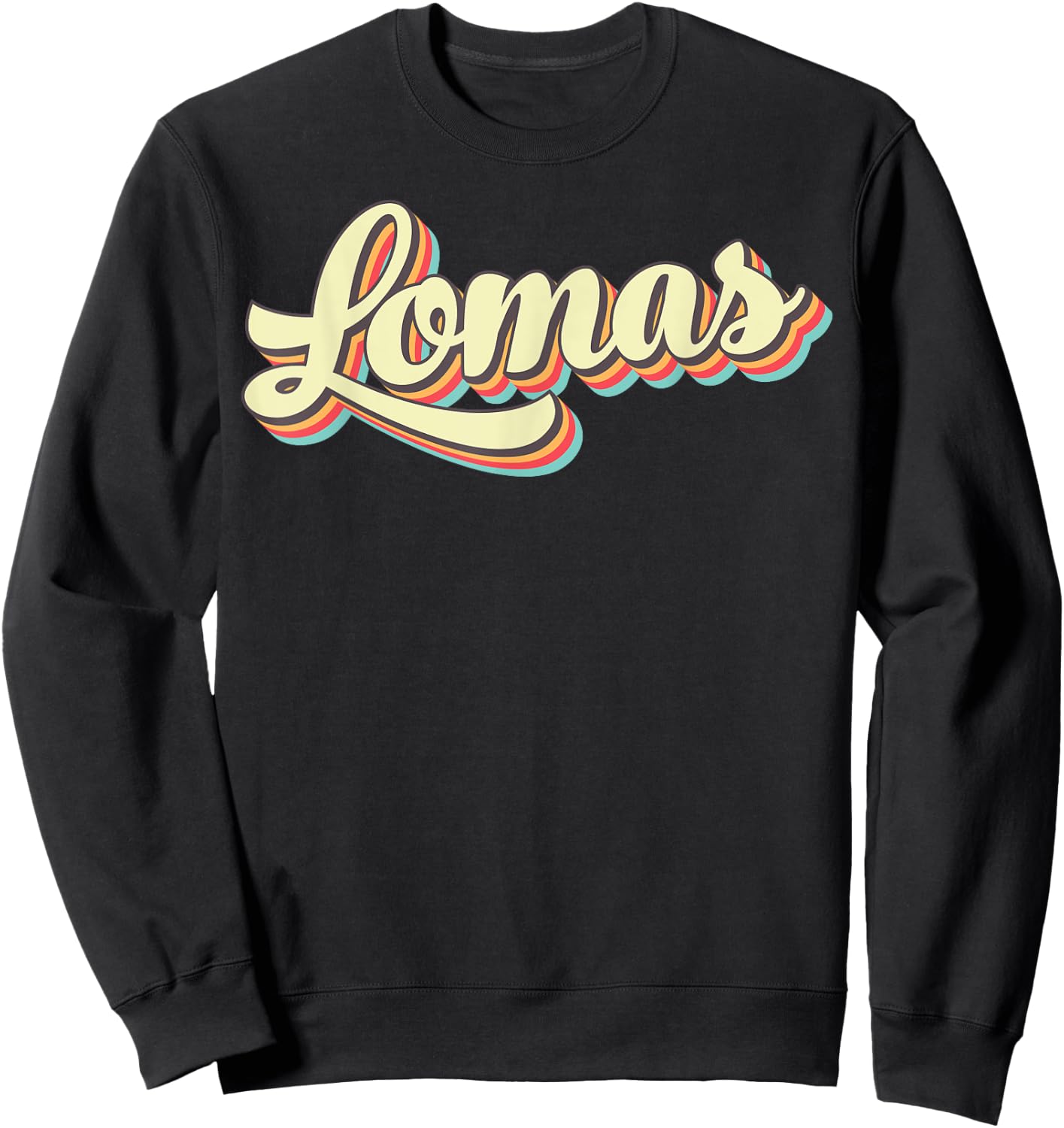 Lomas Retro Art Baseball Font Vintage Sweatshirt - Sweatshirt | Black