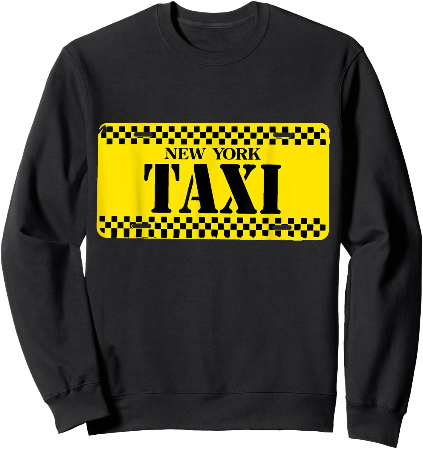nyc taxi Costume Halloween yellow plate Sweatshirt - Sweatshirt | Black