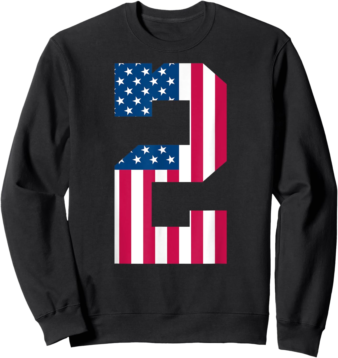 Fun 2nd Birthday US American Flag 2nd Of July Boy 2 Year Old Sweatshirt - Sweatshirt | Black