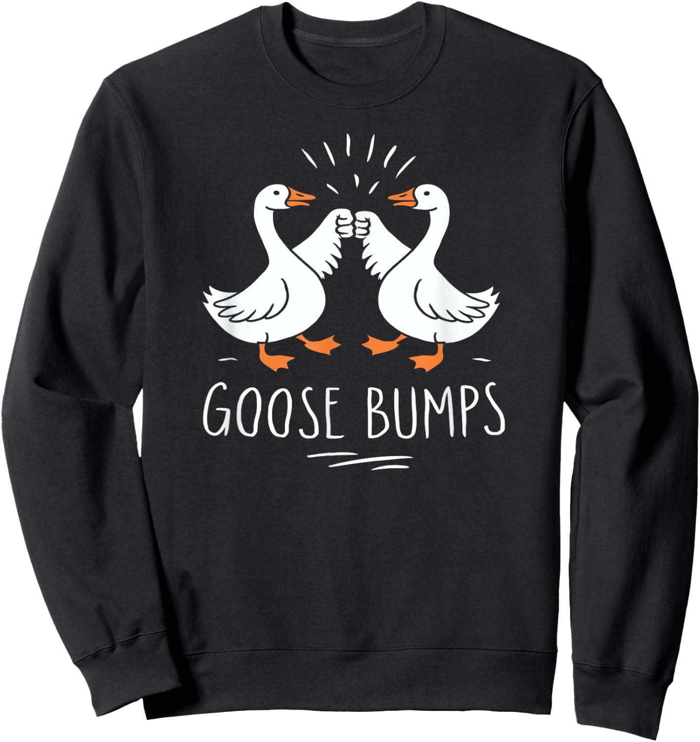 Goose Bumps Cute Funny Geese Fist Bump Pun Kids Sweatshirt - Sweatshirt | Black