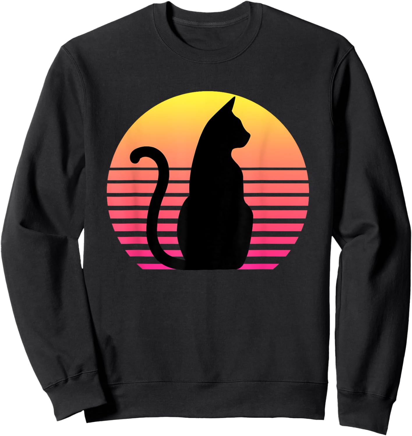Funny Cat Gift Retro Vintage Sweatshirt - Sweatshirt | Black