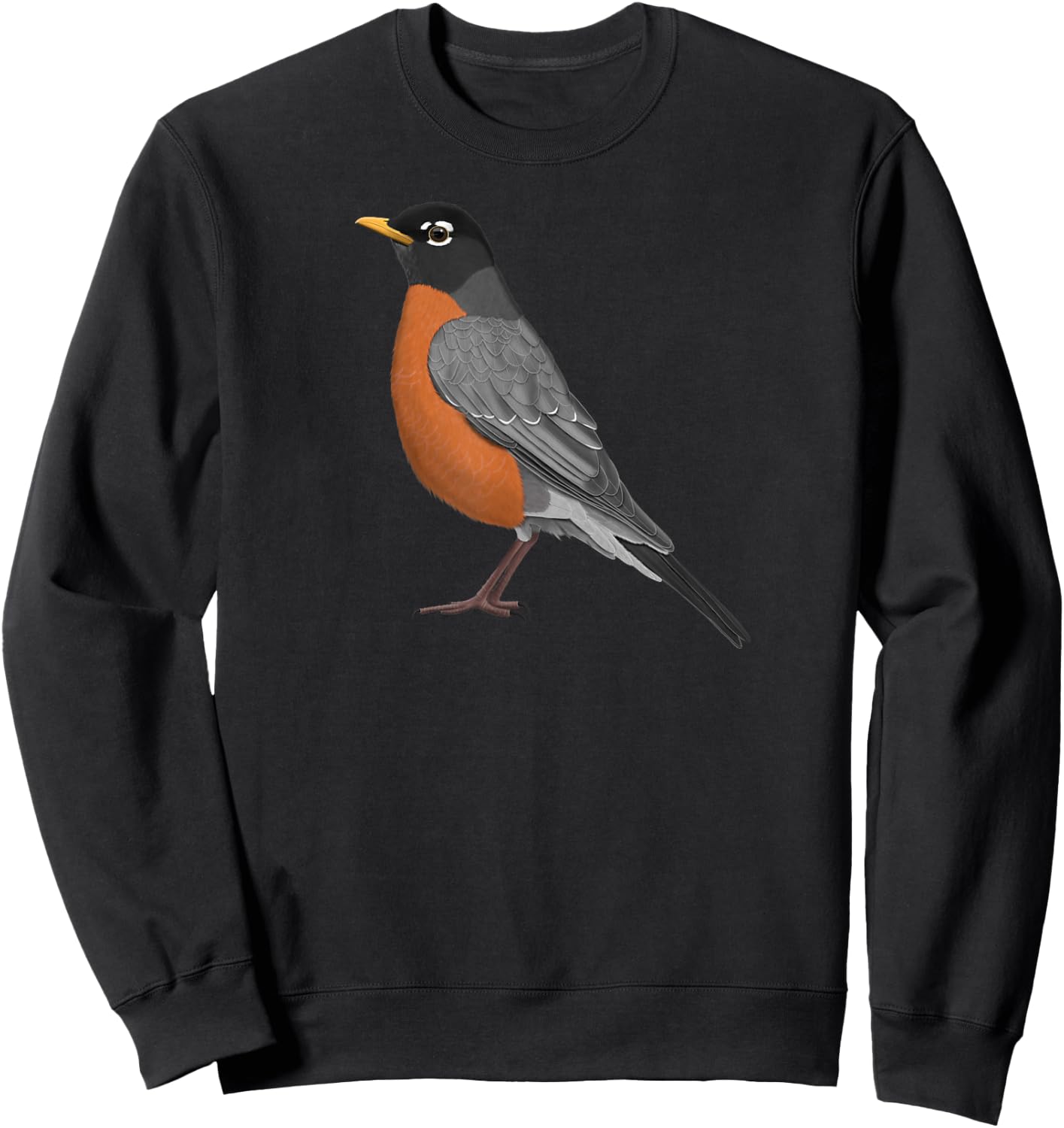 American Robin Bird Birder Birdlover Birdwatcher Animal Sweatshirt - Sweatshirt | Black