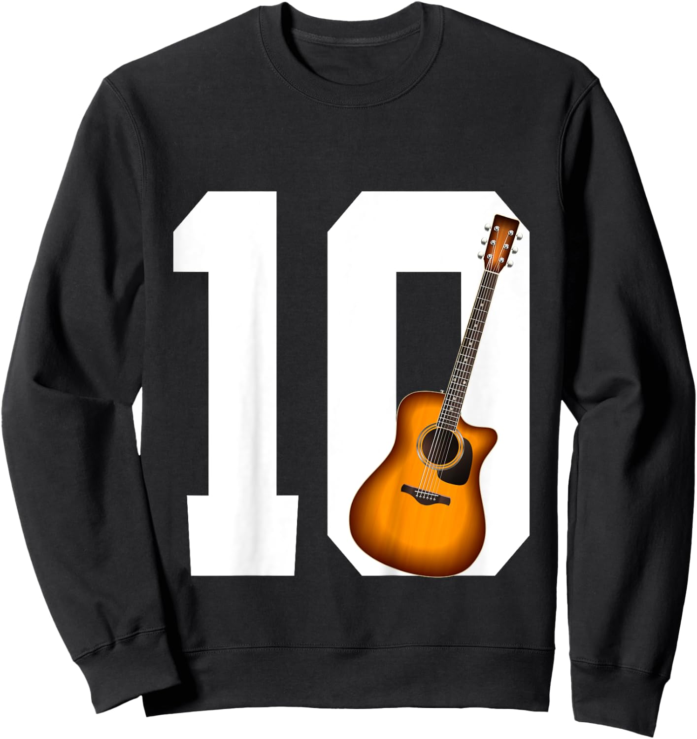 Young Guitarists and Music Lovers 10th Birthday Guitar Sweatshirt - Sweatshirt | Black