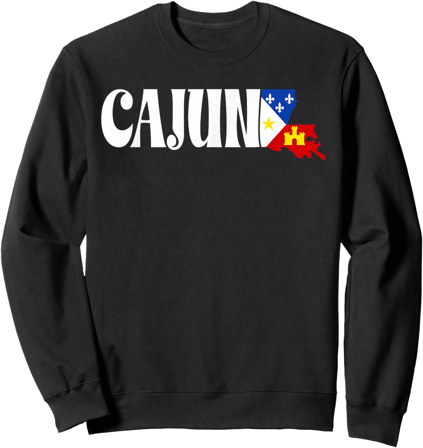 Cajun American Flag Louisiana Heritage Sweatshirt - Sweatshirt | Black
