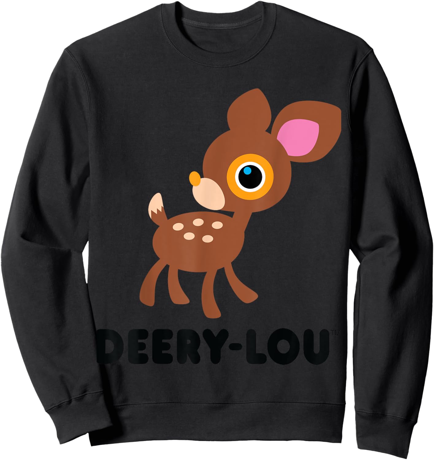 Deery-Lou Character Front and Back Sweatshirt - Sweatshirt | Black