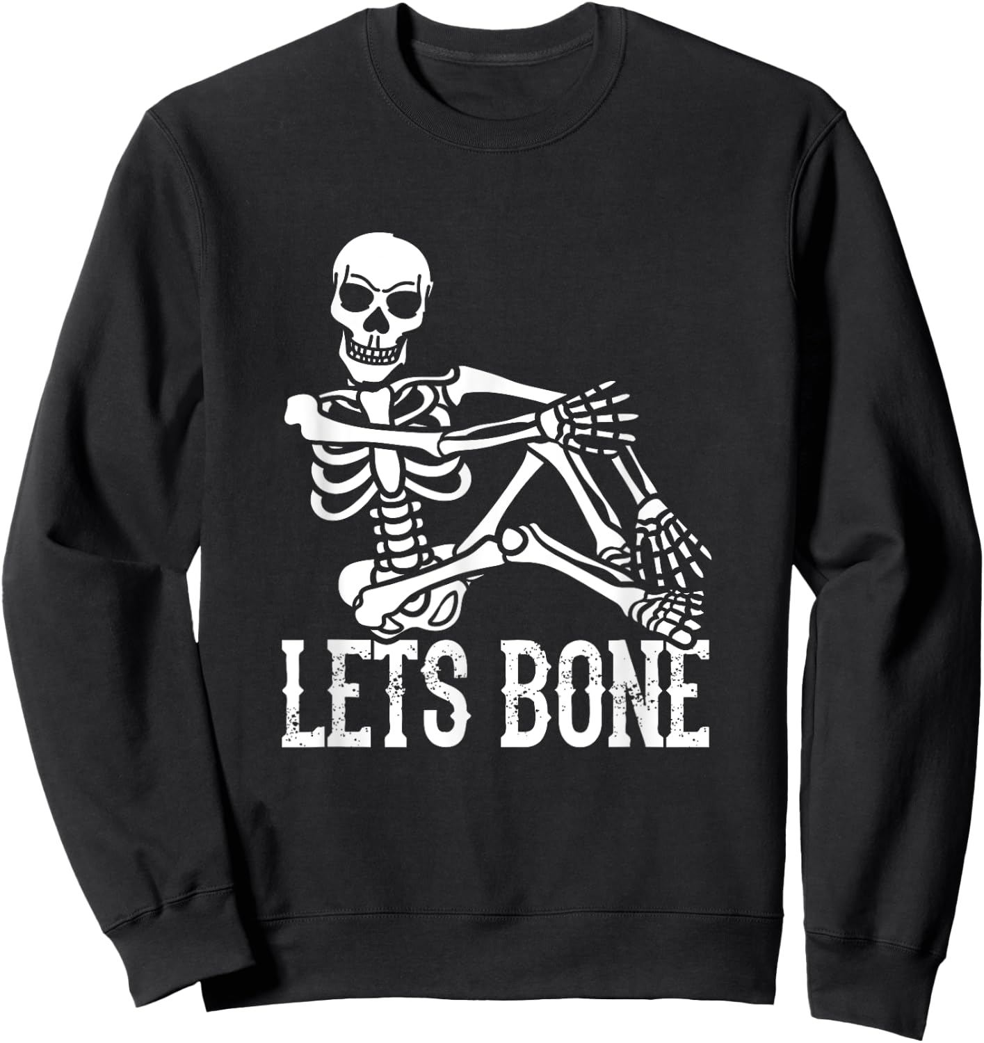 Lets Bone Skeleton Adult Halloween Costume Sweatshirt - Sweatshirt | Black