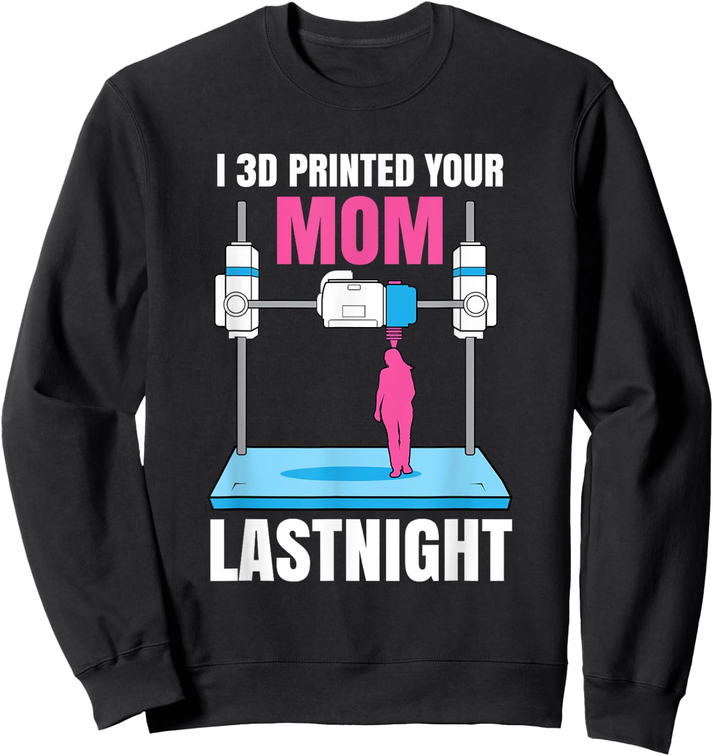 I 3D Printed Your Mom Last Night Sweatshirt - Sweatshirt | Black