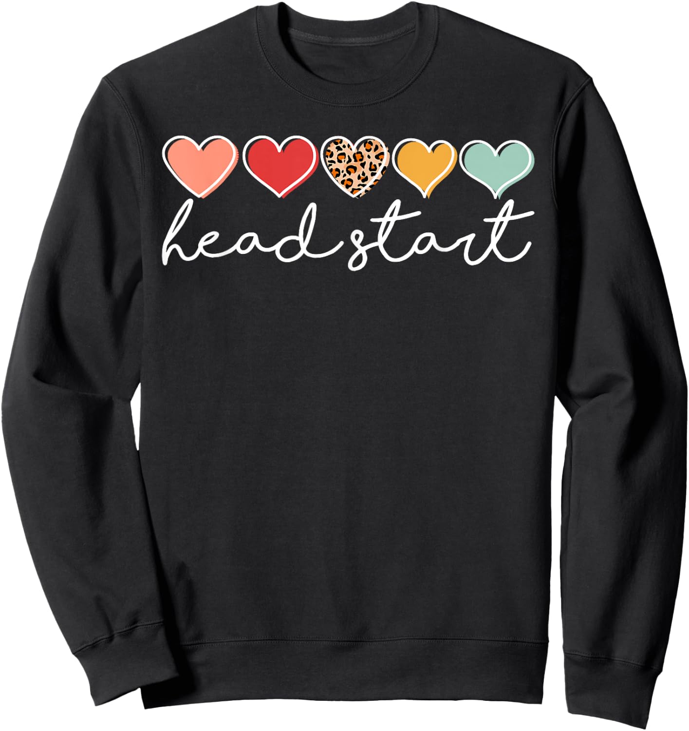 Back To School Head Start Heart Homeschool Headstart Teacher Women Kids Sweatshirt - Sweatshirt | Black