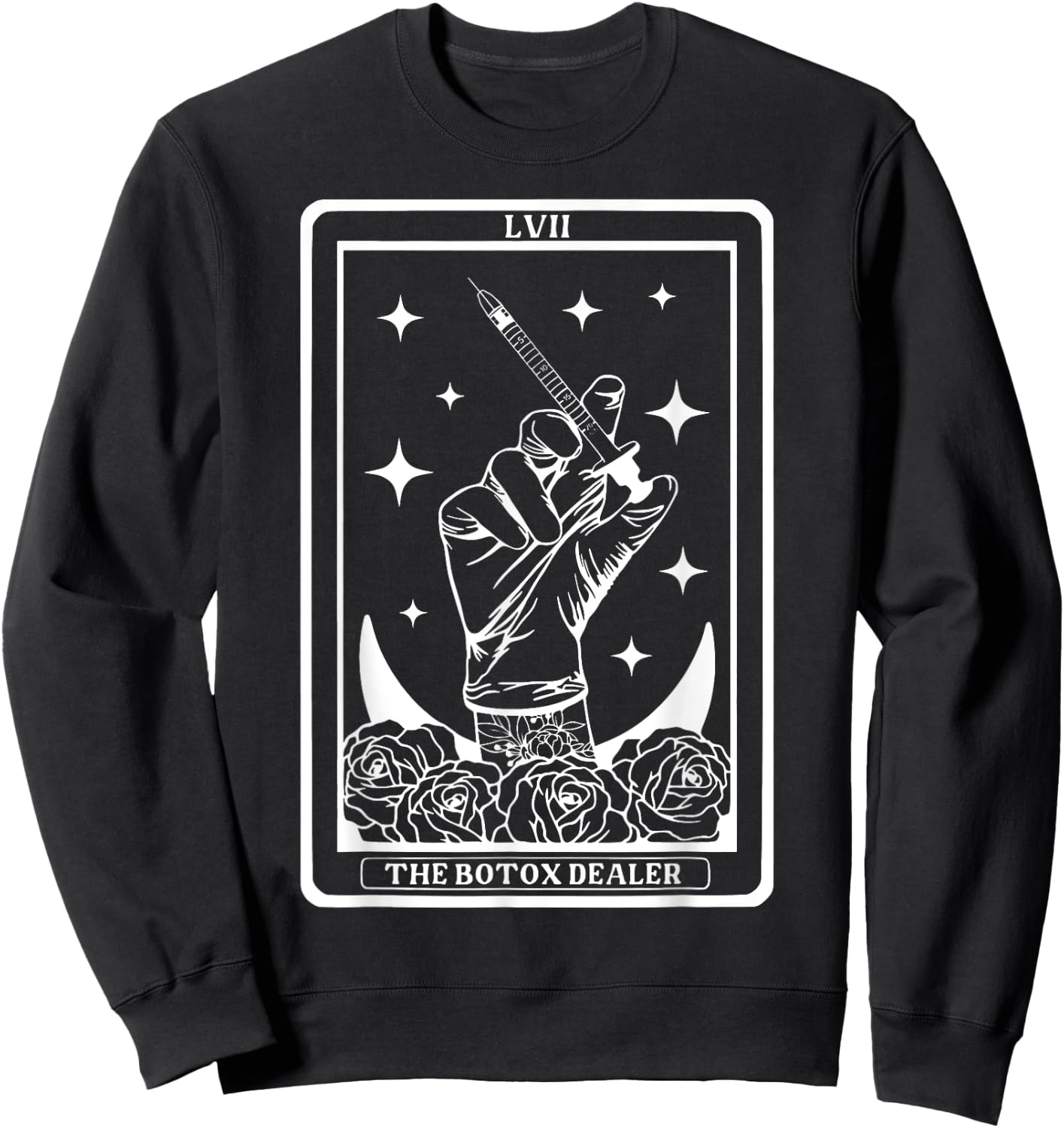 Botox Dealer Tarot Card Aesthetic Nurse Injector Lips Sweatshirt - Sweatshirt | Black