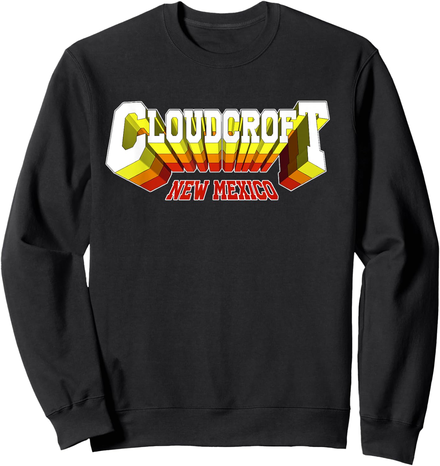 Retro Cloudcroft City NM New Mexico Sweatshirt - Sweatshirt | Black