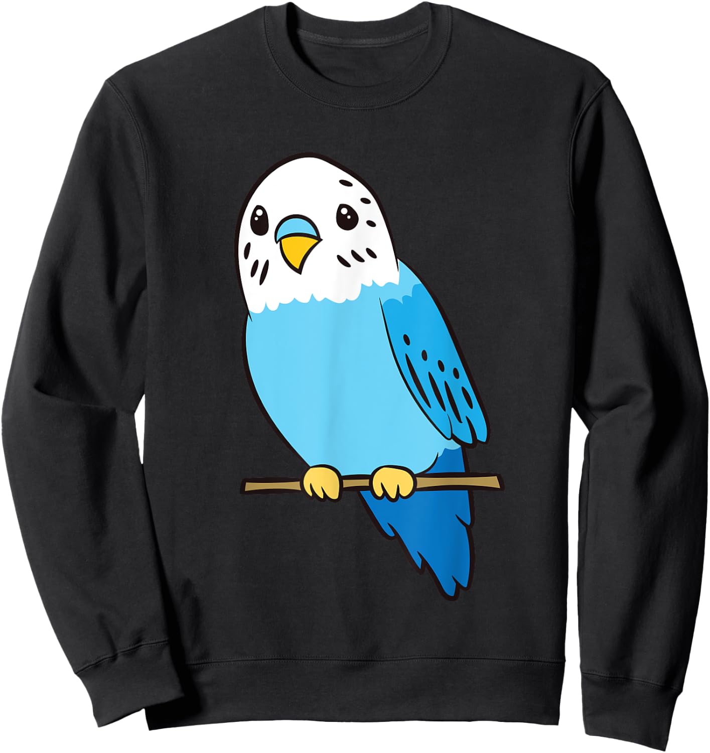 Budgie Bird Parakeet Cute Parakeet Blue Sweatshirt - Sweatshirt | Black