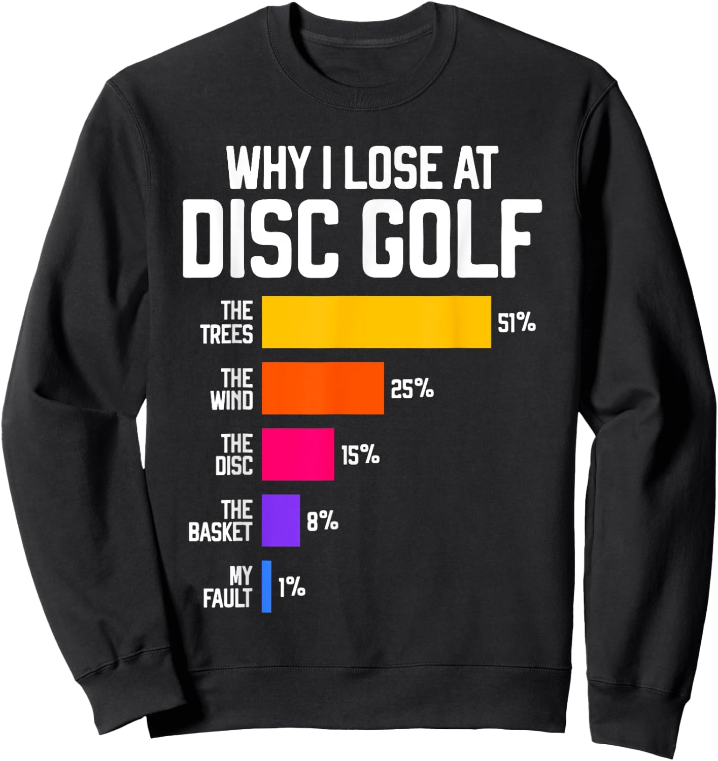 Why I Lose at Disc Golf Funny Frisbee Excuses Sweatshirt - Sweatshirt | Black