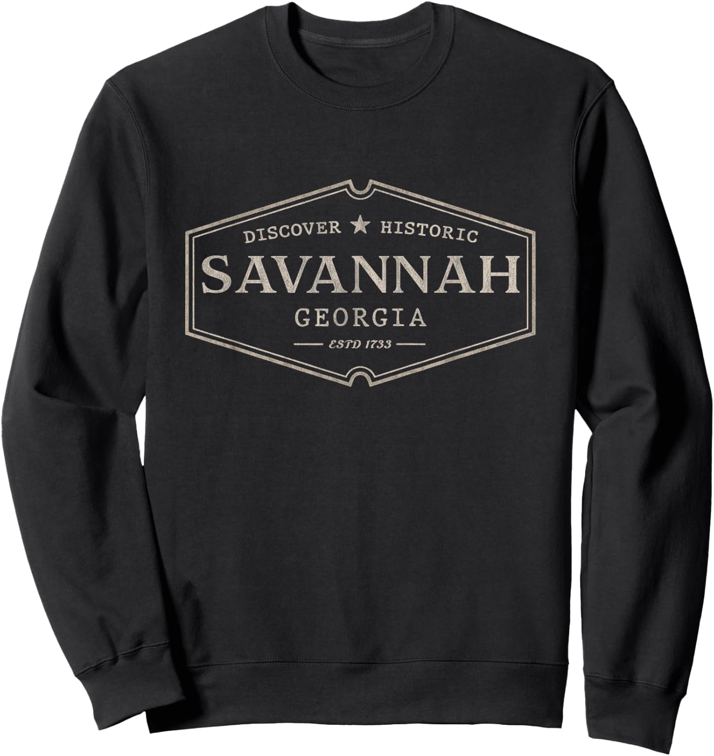 Savannah Georgia | Savannah GA Historic Sweatshirt - Sweatshirt | Black