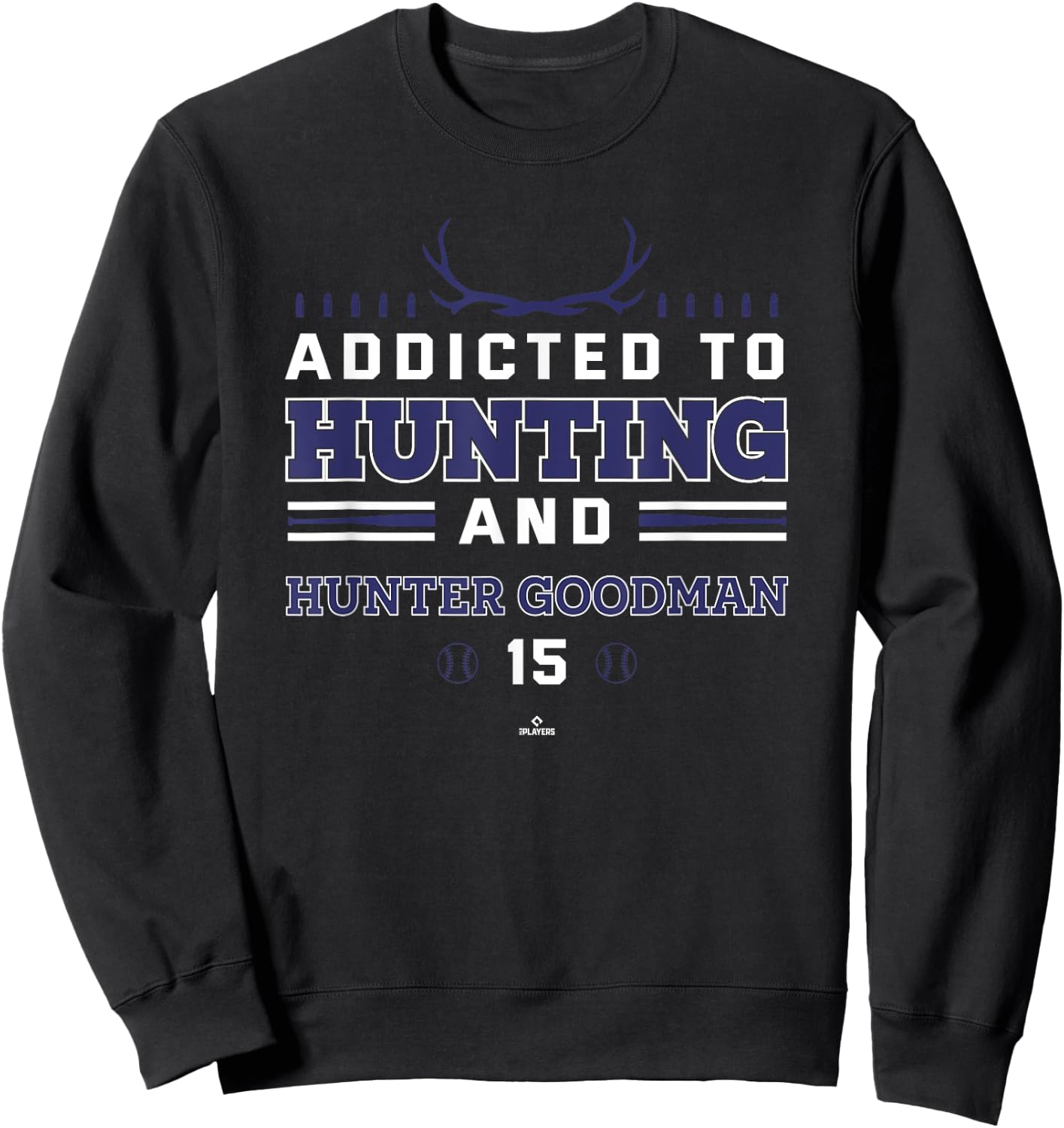 Addicted to Deer Hunting & Hunter Goodman Colorado Baseball Sweatshirt - Sweatshirt | Black