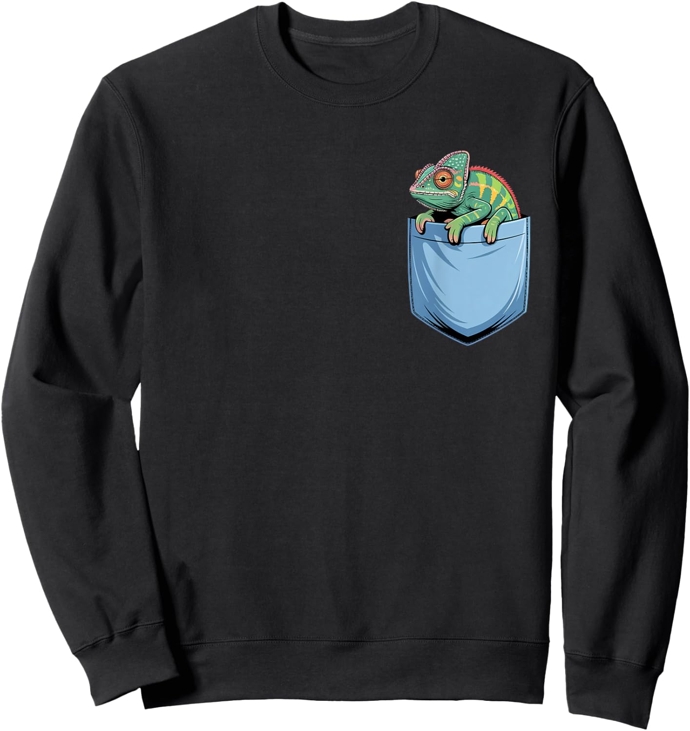 Cute Pocket Chameleon Lizard Lovers Herpetologist Sweatshirt - Sweatshirt | Black