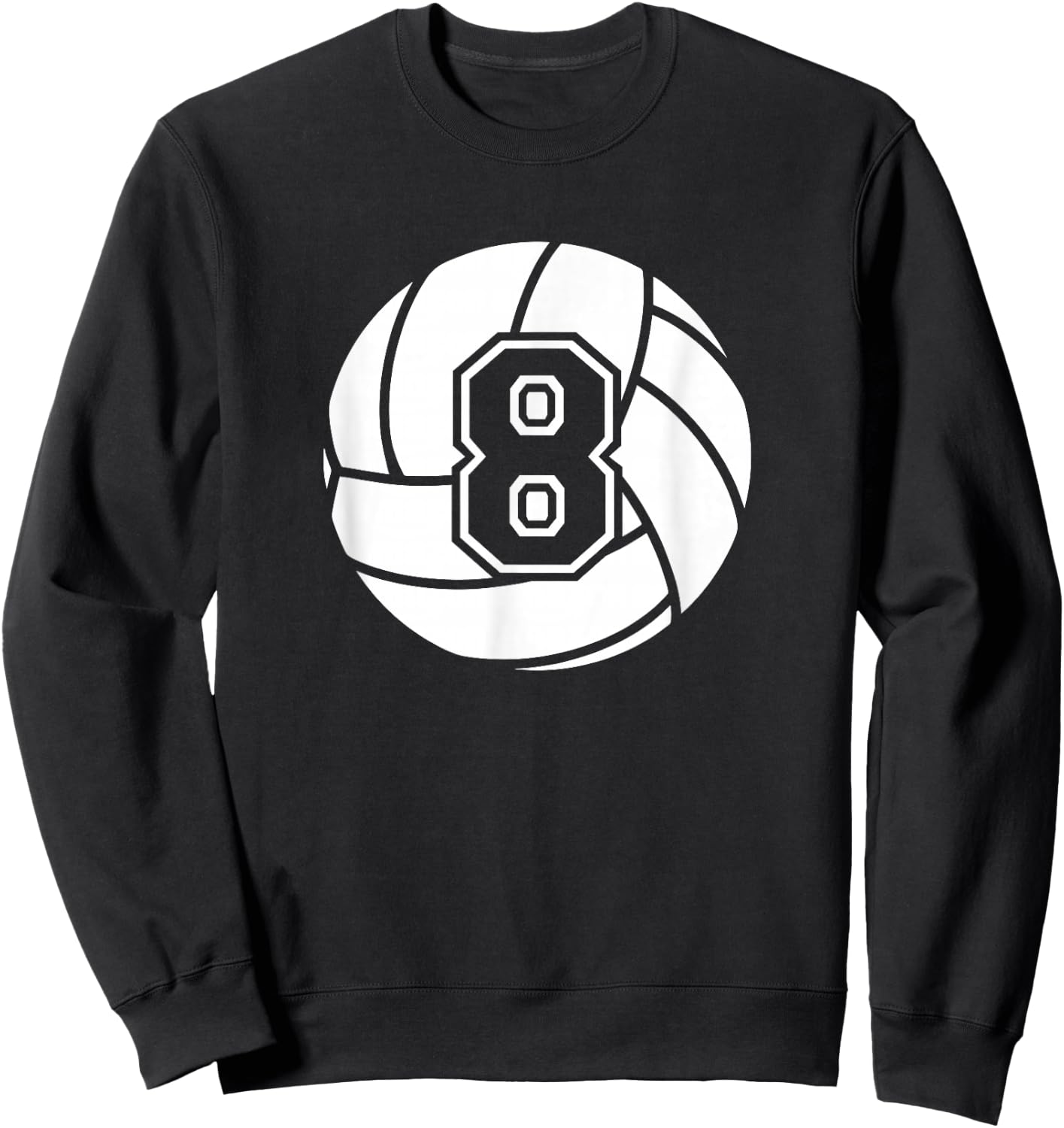 Volleyball Player #8 Volleyball Mom Dad Jersey Number 8 Sweatshirt - Sweatshirt | Black