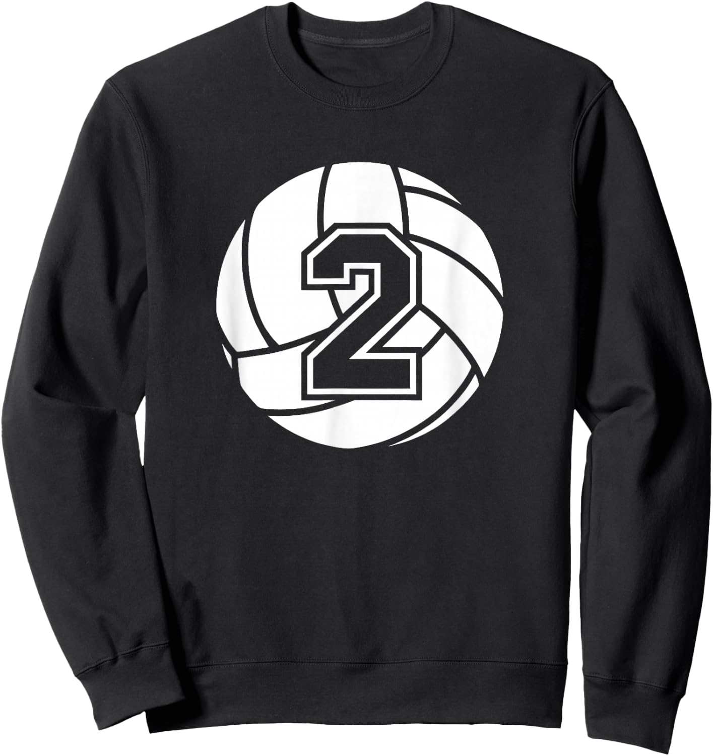 Volleyball Player #2 Volleyball Mom Dad Jersey Number 2 Sweatshirt - Sweatshirt | Black