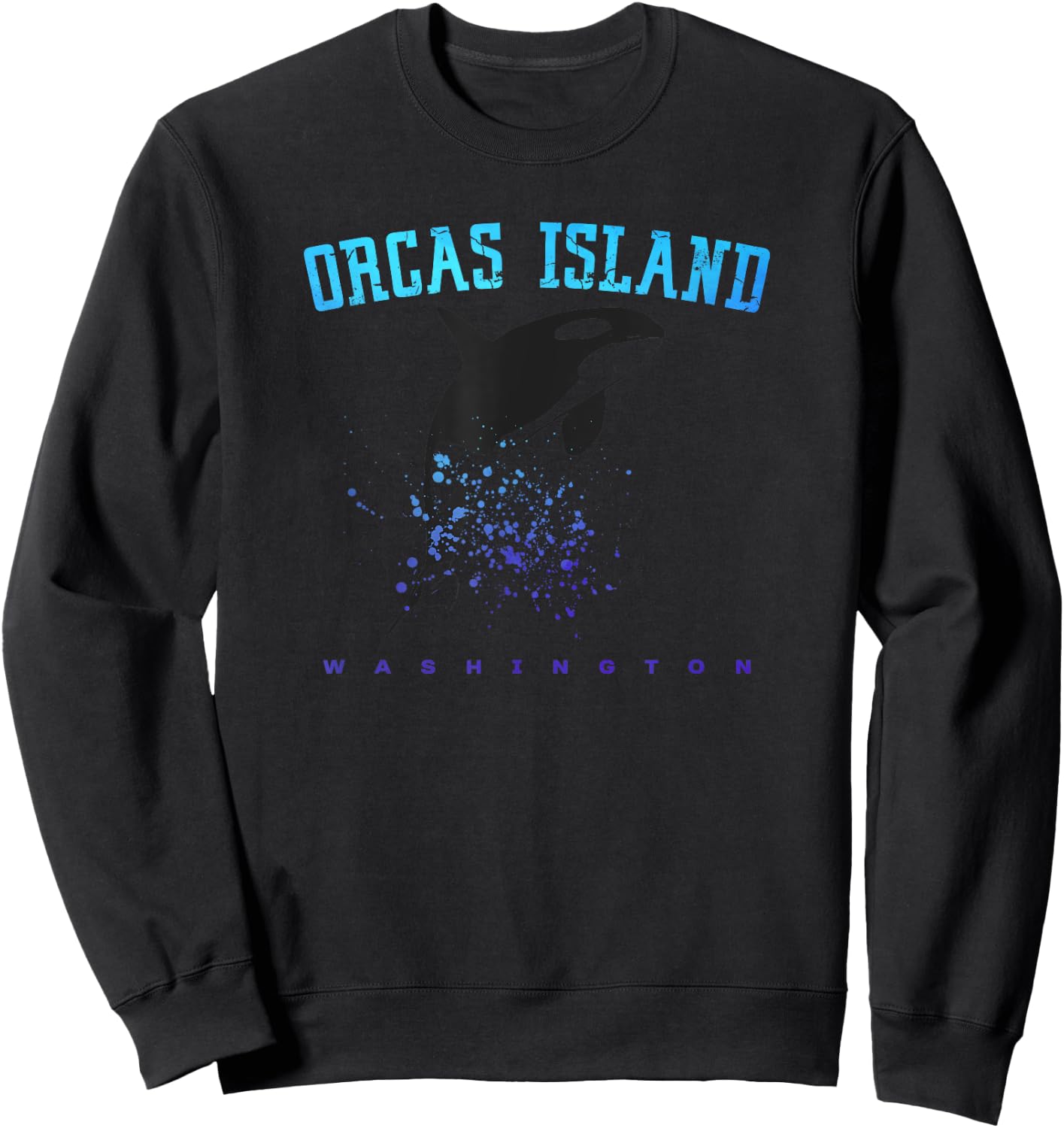 ORCAS ISLAND WASHINGTON Killer Whale Dolphin Lover Souvenir Sweatshirt - Sweatshirt | Black
