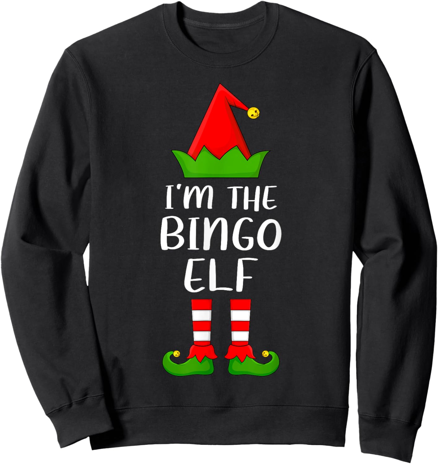 Matching Family Group I'm The Bingo Elf Christmas Sweatshirt - Sweatshirt | Black