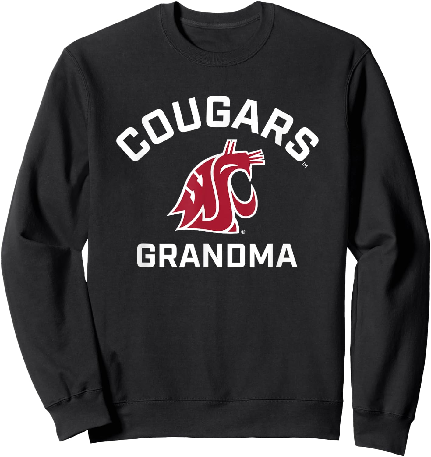 Washington State University Cougars Arched Grandma Sweatshirt - Sweatshirt | Black