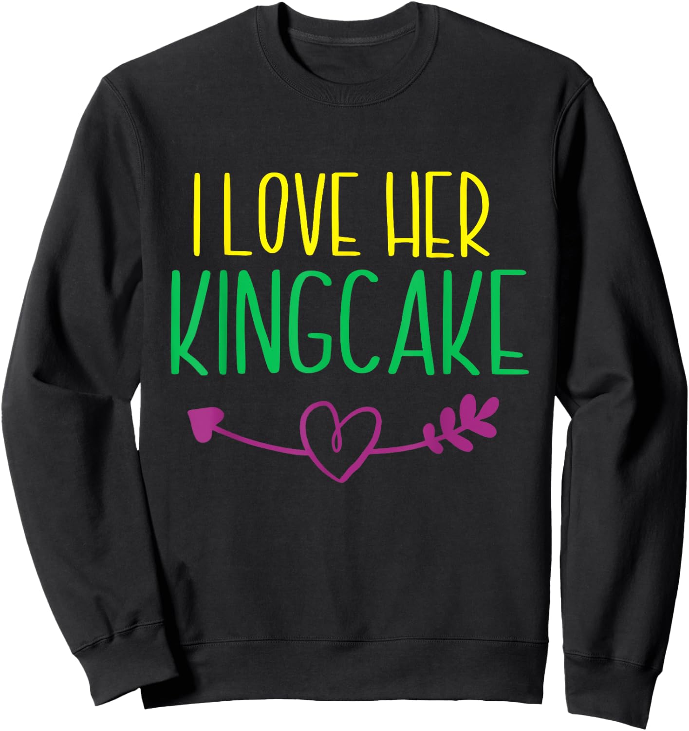 I Love His Crawfish Mardi Gras Funny Masquerade Party Couple Sweatshirt - Sweatshirt | Black