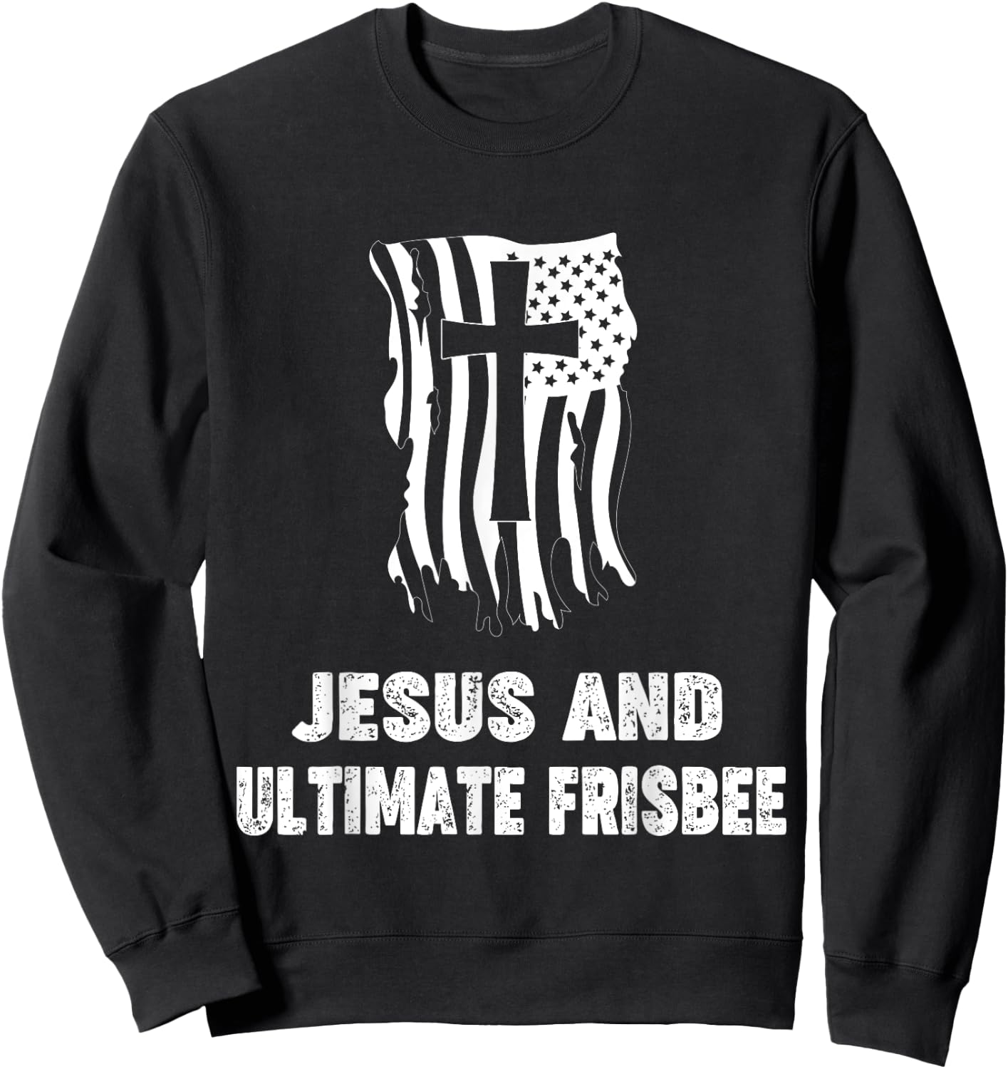 Ultimate Frisbee Player Christian Jesus and Ultimate Frisbee Sweatshirt - Sweatshirt | Black